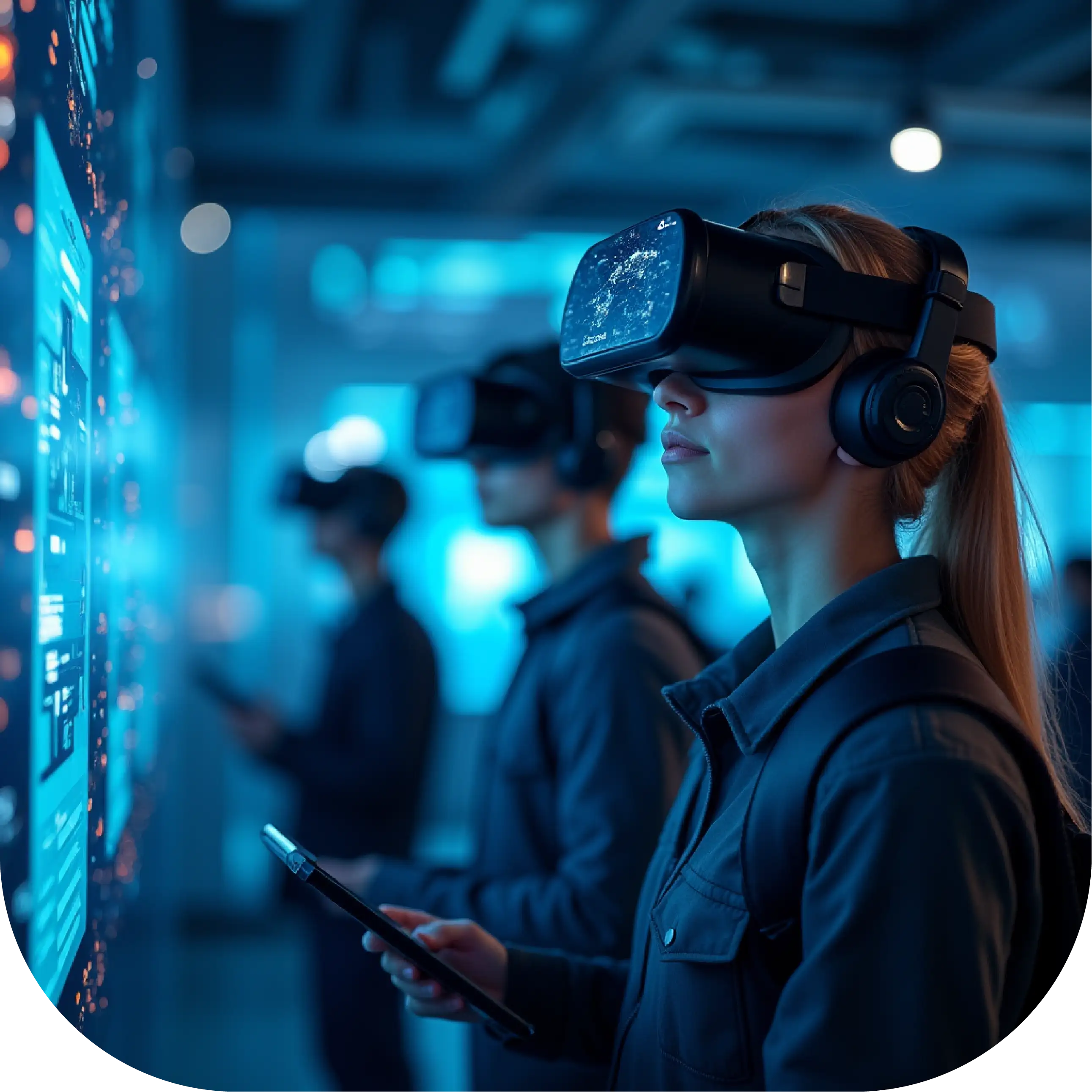 People wearing AR Headsets